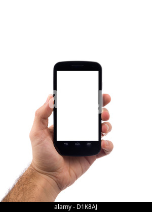 Hand holding smartphone Stock Photo