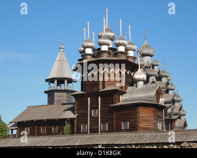 Kizhi Pogost at Kizhi Island in Lake Onega, open-air Museum of Karelian Wooden Architecture Stock Photo