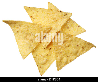 Tortilla chips isolated on white background Stock Photo