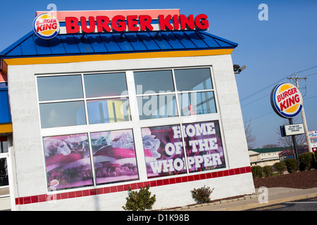 A Burger King fast food restaurant.  Stock Photo