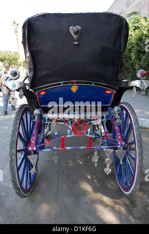 Back of a Calleche (horse drawn carriage) on the streets of Luxor, Egypt Stock Photo