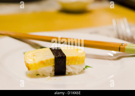 Tamago yaki is sushi using an egg Stock Photo