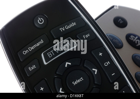 BT Vision and Sky+ remote controls Stock Photo