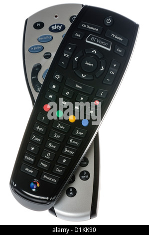 BT Vision and Sky+ remote controls Stock Photo