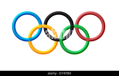 Olympic rings logo , symbol of Olympics games Stock Photo
