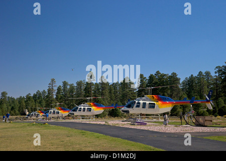 Papillon Helicopters at Grand Canyon Airport, South Rim, Grand Canyon National Park, Arizona, USA Stock Photo