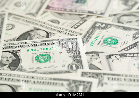 Dollar banknotes as background. Stock Photo