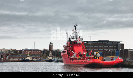 Offshore harbor in Esbjerg, Denmark Stock Photo