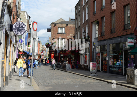 street scene of the Temple bar area in Dublin Ireland. Stock Photo