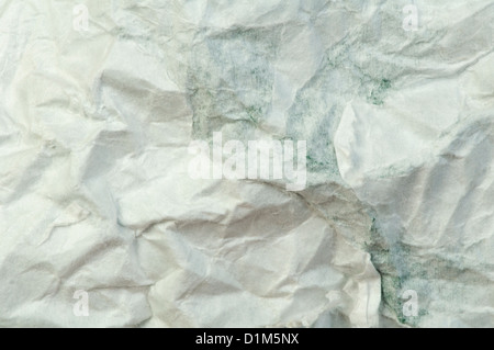 Background of white old crumpled paper Stock Photo