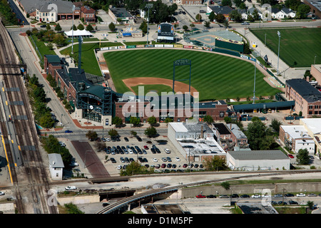 aerial photograph Silver Cross Field baseball stadium, Joliet, Illinois Stock Photo