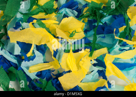 Background of many colorful pieces of torn paper Stock Photo