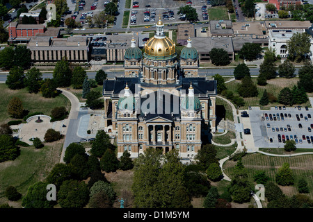 aerial photograph Iowa State Capitol, Des Moines, Iowa Stock Photo
