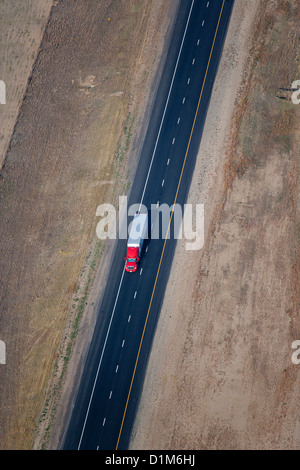 aerial photograph truck Interstate I 80 Wyoming