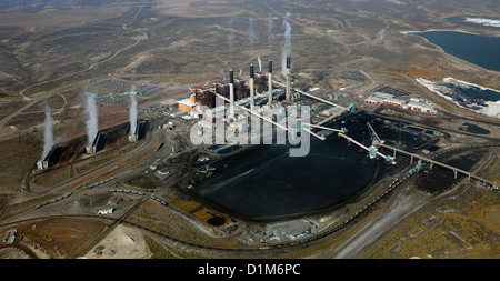 aerial photograph Jim Bridger coal power plant Rock Springs, Wyoming Stock Photo