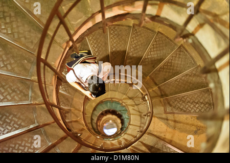 Interior Spiral staircase in Arc de Triomphe, Paris, France. Stock Photo