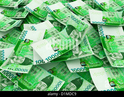 10,000 won South Korean Bills Stock Photo
