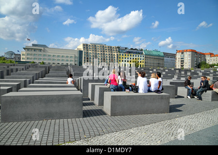 Memorial to the Murdered Jews of Europe ( Holocaust Memorial ) in Berlin Mitte, Germany Stock Photo