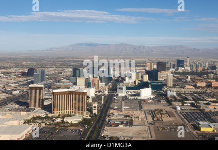 aerial view of Las Vegas strip Nevada USA Stock Photo