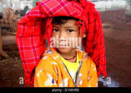 beautiful Burmese shan manority girl in Kalaw ,Myanmar,Burma Stock Photo