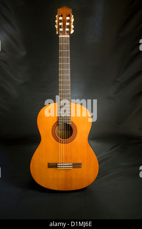 A Spanish style acoustic six string guitar Stock Photo