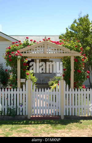 The front gate of a little cottage, New South Wales, Australia Stock Photo