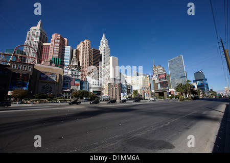 Las Vegas boulevard at the new york new york hotel and casino Nevada USA Stock Photo