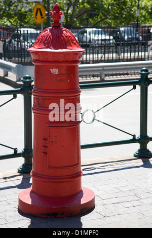 traditional red mail box outside central station,sydney,australia Stock Photo