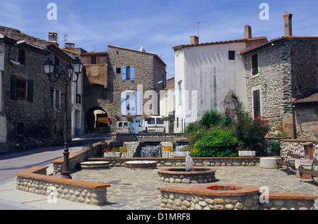Village of Bouleternere, Eastern Pyrenees, Languedoc-Roussillon, France Stock Photo
