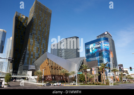 citycenter development including the veer towers and cosmopolitan Las Vegas Nevada USA Stock Photo