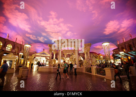 fake sky at the forum shops caesars palace luxury hotel and casino Las Vegas Nevada USA Stock Photo