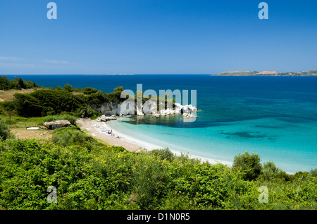 Kalamia Beach, Lassi Argostoli, Kefalonia, Ionian Islands, Greece. Stock Photo