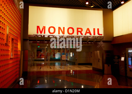 entrance to MGM grand Las Vegas monorail station Nevada USA Stock Photo