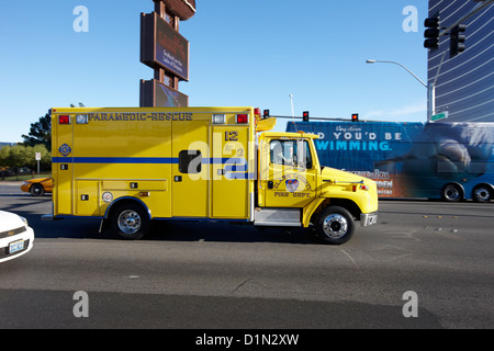 clark county fire and rescue paramedics ambulance Nevada USA Stock Photo