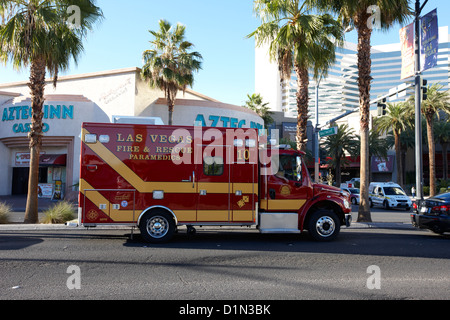 Las Vegas fire and rescue paramedics ambulance Nevada USA Stock Photo