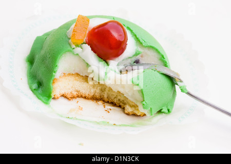 Sicilian Cassata with a bite taken out of it Stock Photo