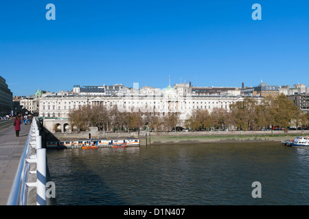 Somerset House overlooking the river Thames in London, UK Stock Photo