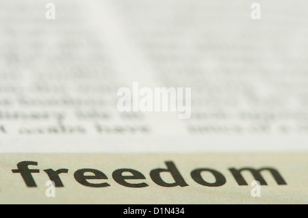 Word Freedom on newspaper Stock Photo