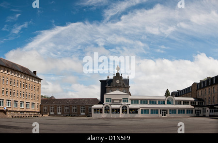 Panoramic of Guingamp high school, city of soccer team En Avant, historic streets, Institut Notre-Dame, catholic church Brittany Stock Photo