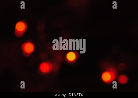 Christmas tree red lights - defocused perspective Stock Photo