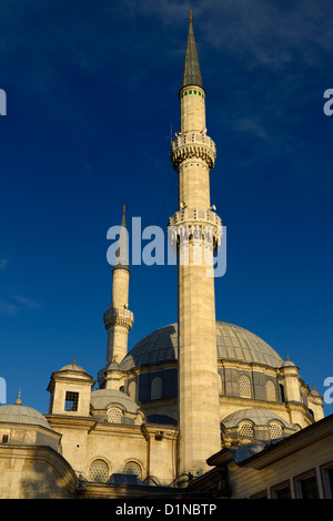 Minarets and domes of Eyup Sultan Mosque Istanbul Turkey with blue sky Stock Photo