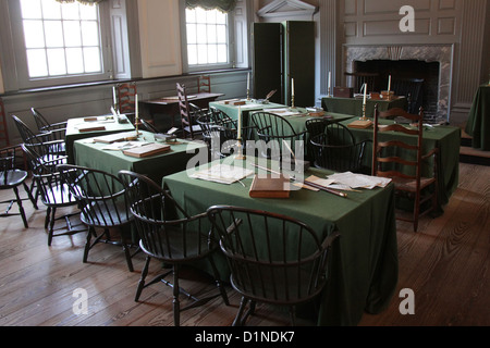 Independence Hall, interior views. Stock Photo