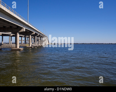 Melbourne Causeway to Indialantic in Central Florida from Kiwanis Park on Geiger Point Stock Photo