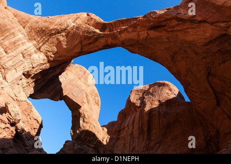 Double Arch, Arches NP, Utah, USA Stock Photo