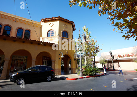 town square village like open air shopping dining and entertainment center Las Vegas Nevada USA Stock Photo