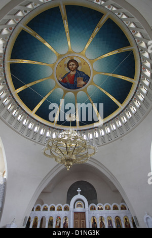 Interior of the new Orthodox Cathedral of the Resurrection of Christ in Tirana Stock Photo