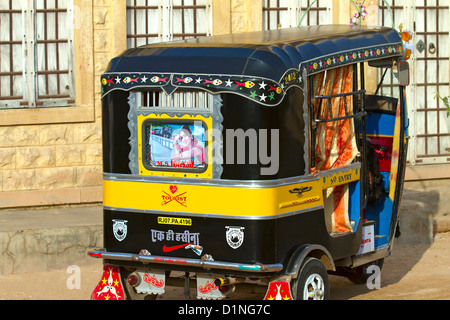 Tuktuk taxi on the street of Rajasthan Stock Photo