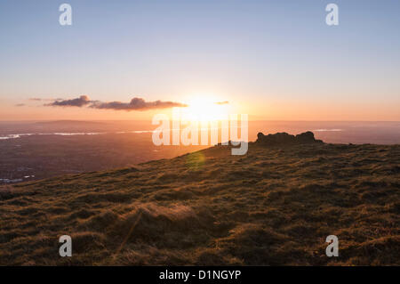 Great Malvern, Worcestershire, UK on Tuesday, 1 January, 2013. The sun rises over the flooded River Severn for the first time in 2013, as seen from the hills above Great Malvern on New Year's Day. Credit:  David Isaacson / Alamy Live News Stock Photo