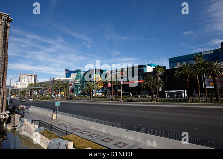 view of south Las Vegas boulevard strip from new york new york casino Nevada USA