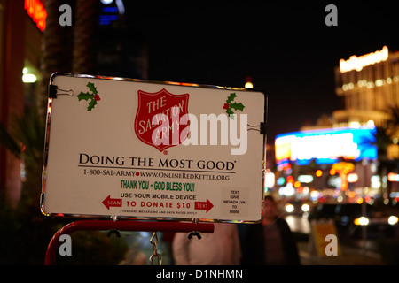 the salvation army christmas collection point on the Las Vegas boulevard Nevada USA Stock Photo